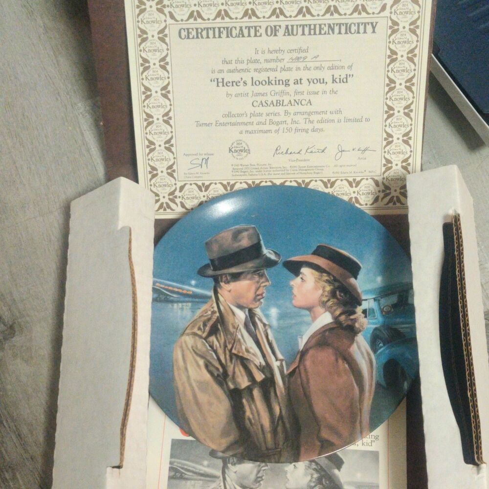 Edwin M. Knowles Limited Edition Casablanca Collector Plate Multicolor China